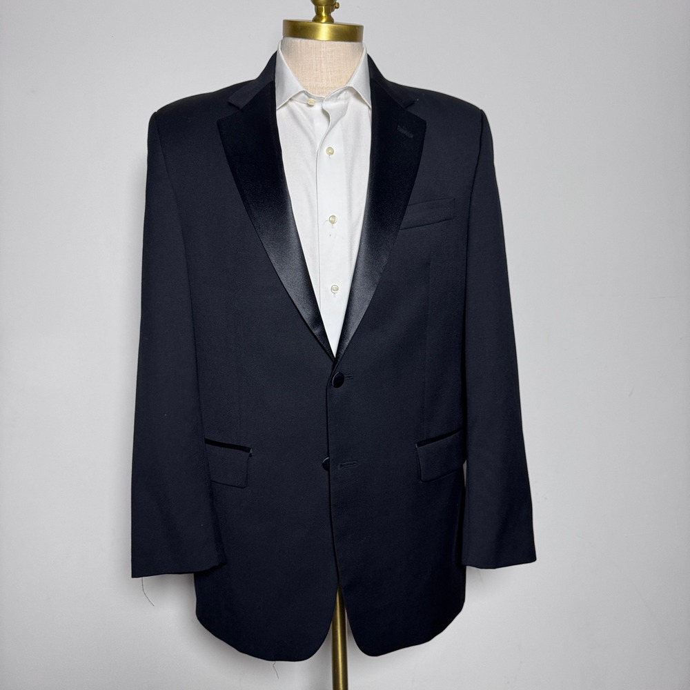 Calvin Klein Black Satin Lapel Tuxedo Jacket